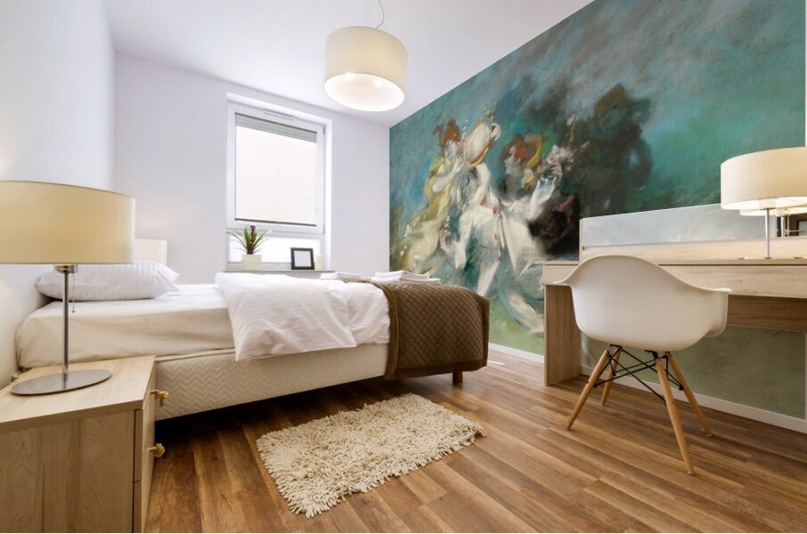 Pierrot and Columbine Figurative Poster by Jules Chéret Mural print