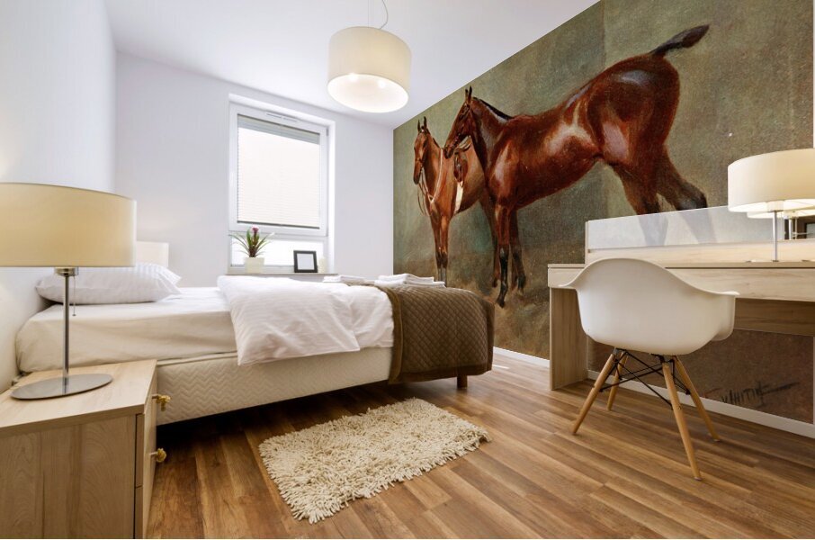 Polo Ponies Romany And Tith Owned By Sir J. Barker Frederic Whiting English 1874–1962 Mural print