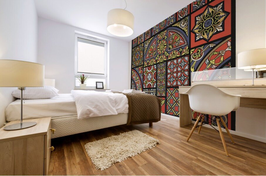 Middle-Ages pattern. 1888 edition Lornement Polychrome by Albert Racine 1825–1893. Mural print