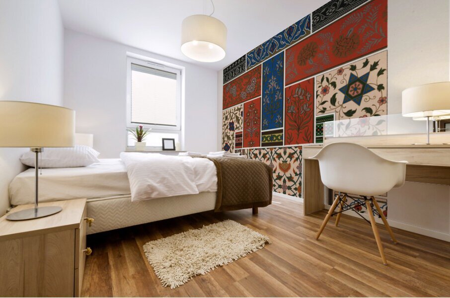 Indian pattern. 1888 edition Lornement Polychrome by Albert Racine 1825–1893. Mural print