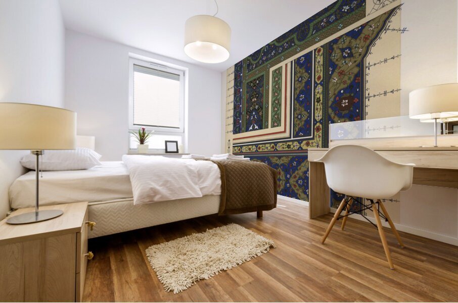 Persian pattern. 1888 edition Lornement Polychrome by Albert Racine 1825–1893. Mural print