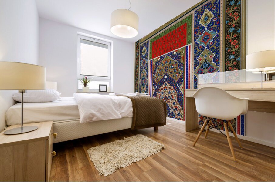 Indo-Persian pattern. 1888 edition Lornement Polychrome by Albert Racine 1825–1893. Mural print