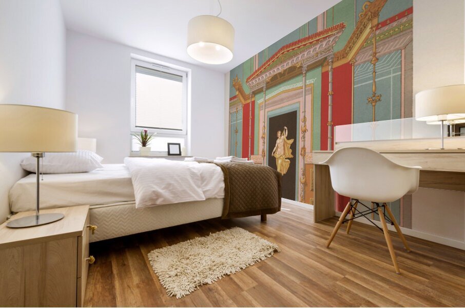 Greek-Roman pattern. 1888 edition Lornement Polychrome by Albert Racine 1825–1893. Mural print