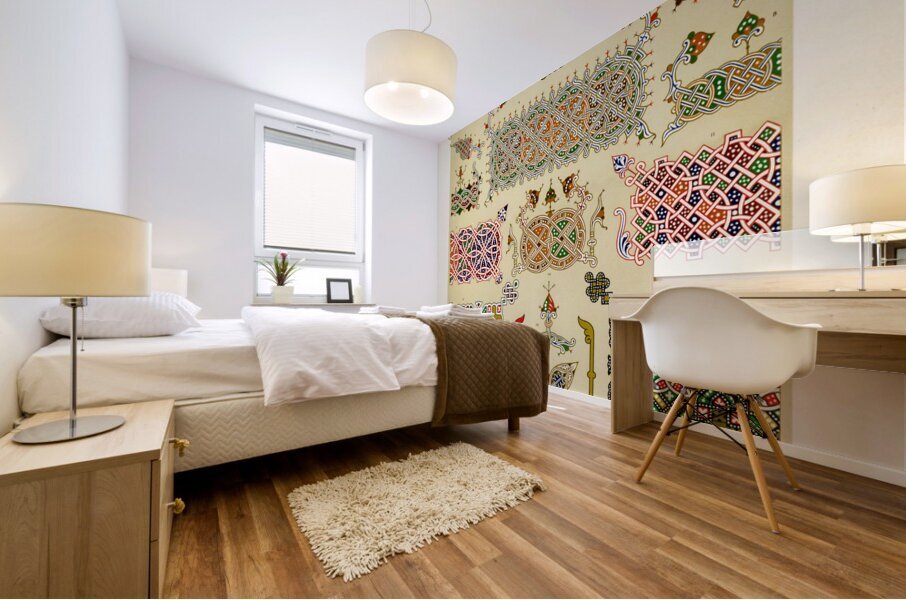 Russian pattern. 1888 edition Lornement Polychrome by Albert Racine 1825–1893. Mural print