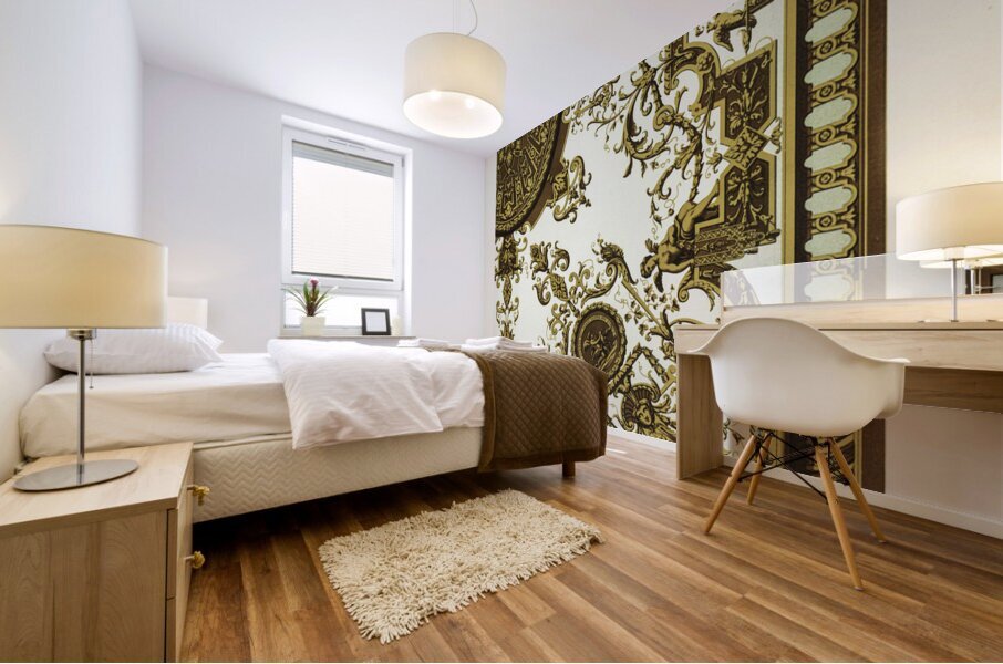 17th Century pattern. 1888 edition Lornement Polychrome by Albert Racine 1825–1893. Mural print