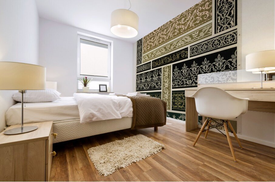 16th Century pattern. 1888 edition Lornement Polychrome by Albert Racine 1825–1893. Mural print