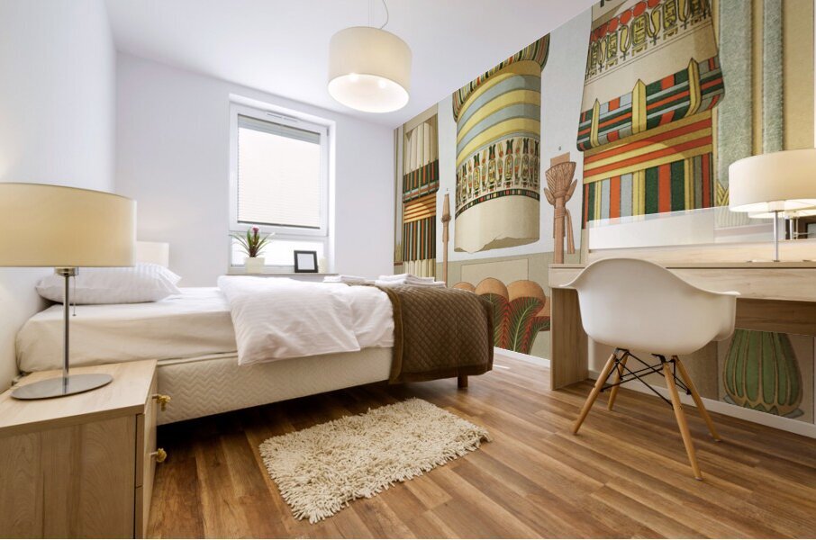 Egyptian pattern. 1888 edition Lornement Polychrome by Albert Racine 1825–1893. Mural print