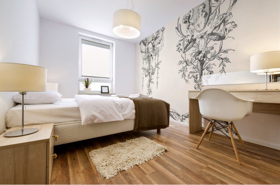 Antique illustrations. 1888 edition Lornement Polychrome by Albert Racine 1825–1893. Mural print