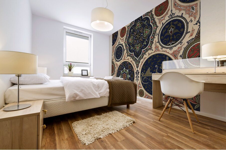 Arabian pattern. 1888 edition Lornement Polychrome by Albert Racine 1825–1893. Mural print