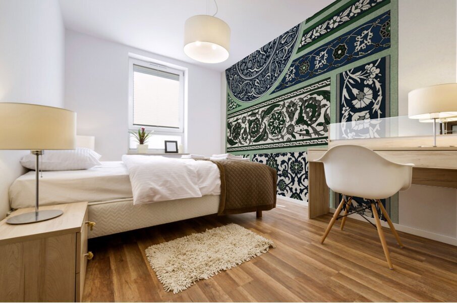 Persian pattern. 1888 edition Lornement Polychrome by Albert Racine 1825–1893. Mural print