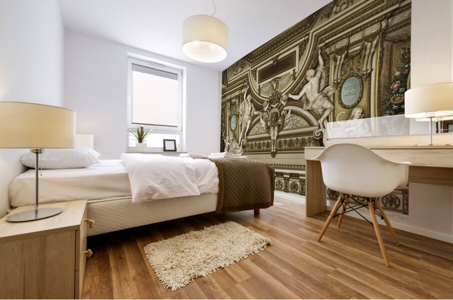 17th Century pattern. 1888 edition Lornement Polychrome by Albert Racine 1825–1893. Mural print