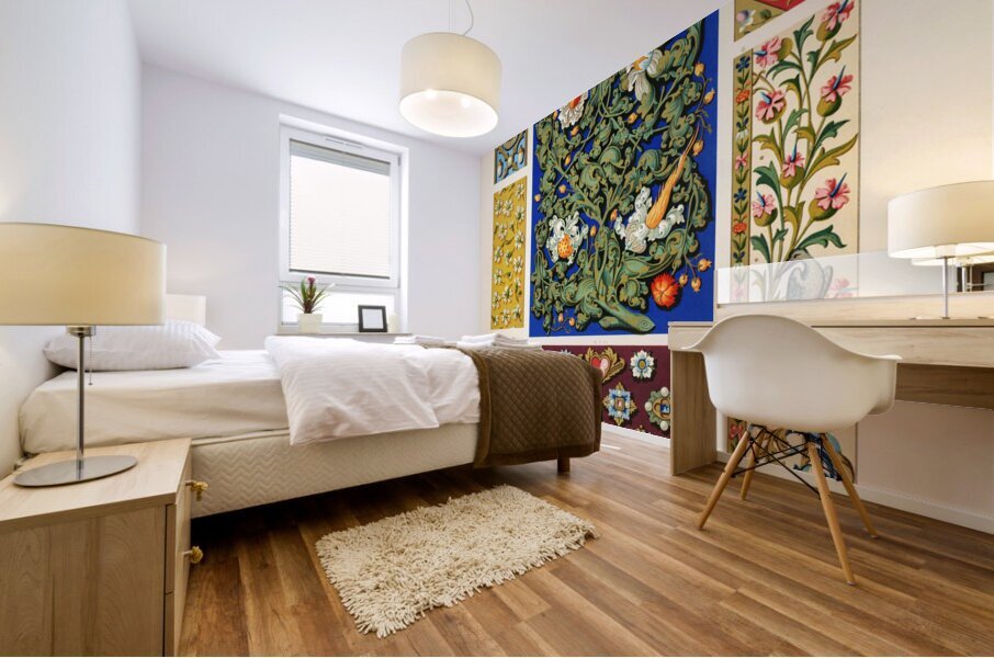 Middle-Ages pattern. 1888 edition Lornement Polychrome by Albert Racine 1825–1893. Mural print