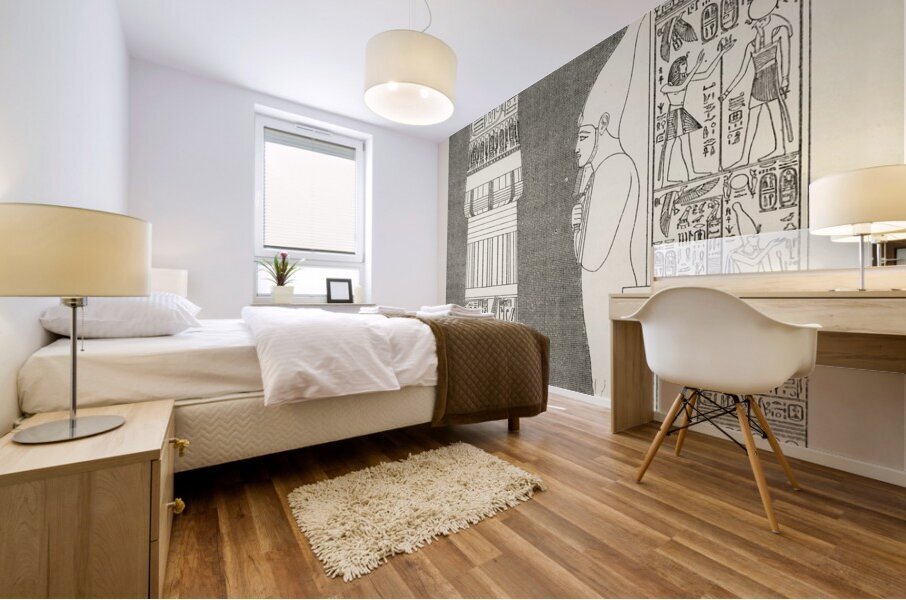 Egyptian pattern. 1888 edition Lornement Polychrome by Albert Racine 1825–1893. Mural print