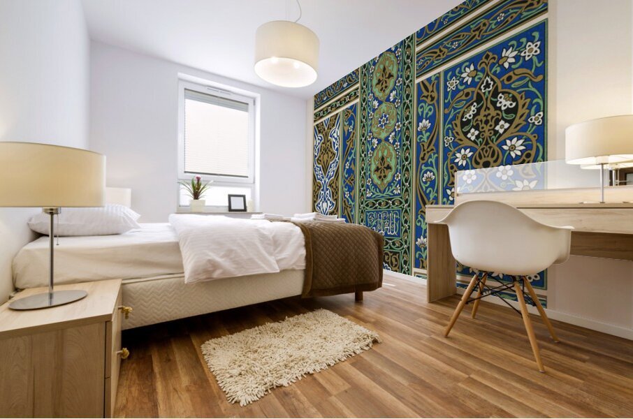 Persian pattern. 1888 edition Lornement Polychrome by Albert Racine 1825–1893. Mural print