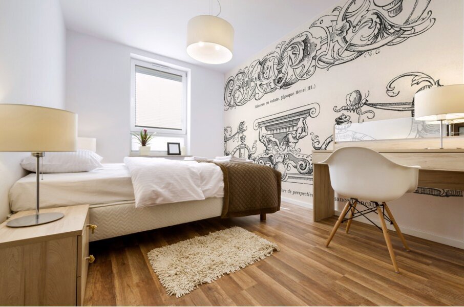 Renaissance ornamental designs. 1888 edition Lornement Polychrome by Albert Racine 1825–1893. Mural print