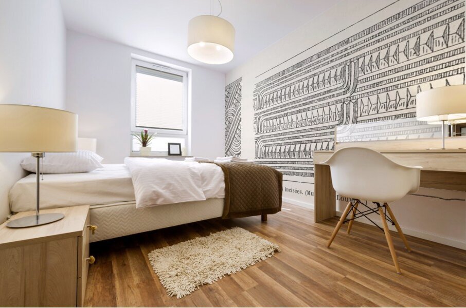 Incised design. 1888 edition Lornement Polychrome by Albert Racine 1825–1893. Mural print