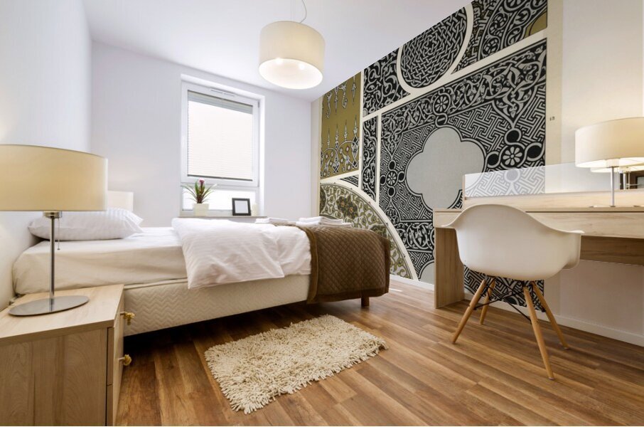 Persian pattern. 1888 edition Lornement Polychrome by Albert Racine 1825–1893. Mural print