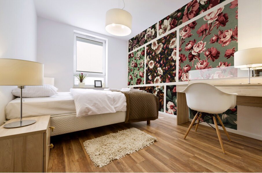 19th Century pattern. 1888 edition Lornement Polychrome by Albert Racine 1825–1893. Mural print