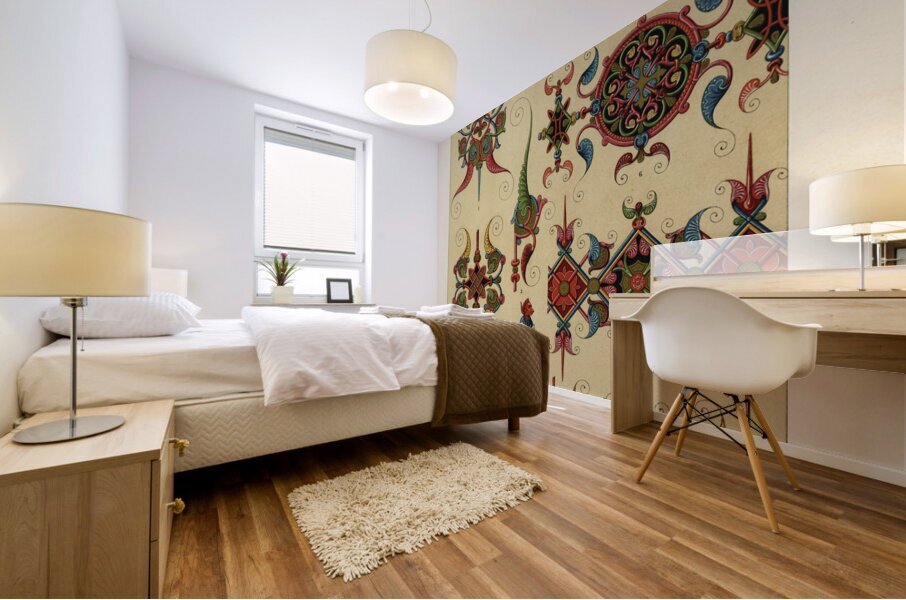 Middle-Ages pattern. 1888 edition Lornement Polychrome by Albert Racine 1825–1893. Mural print