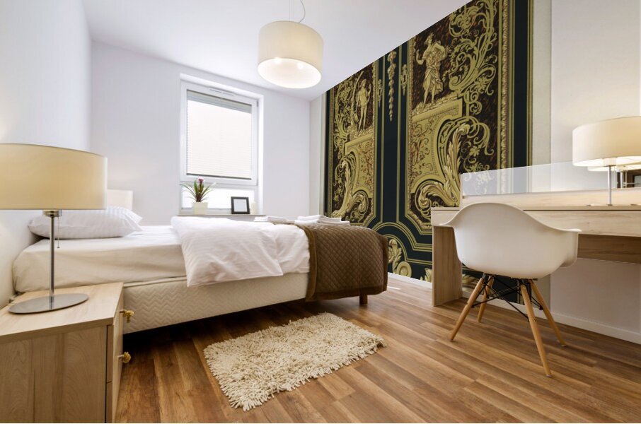 17th Century pattern. 1888 edition Lornement Polychrome by Albert Racine 1825–1893. Mural print