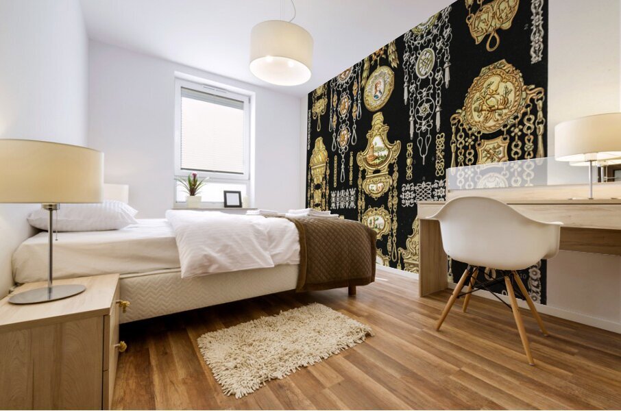 17th and 18th Century pattern Lornement Polychrome 1888 by Albert Racinet 1825–1893. 1888 edition.  Mural print