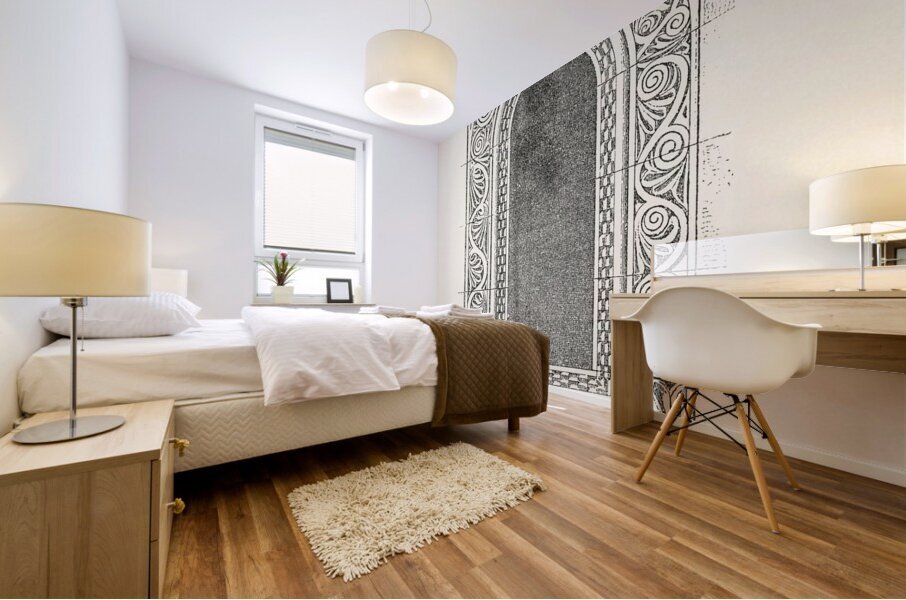 Byzantine pattern. 1888 edition Lornement Polychrome by Albert Racine 1825–1893. Mural print