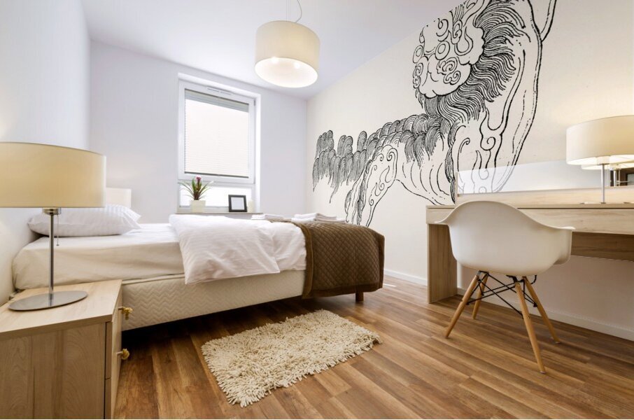 Chinese decorative element. 1888 edition Lornement Polychrome by Albert Racine 1825–1893. Impression murale