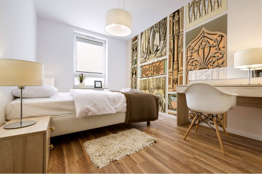 Middle-Ages pattern. 1888 edition Lornement Polychrome by Albert Racine 1825–1893. Mural print