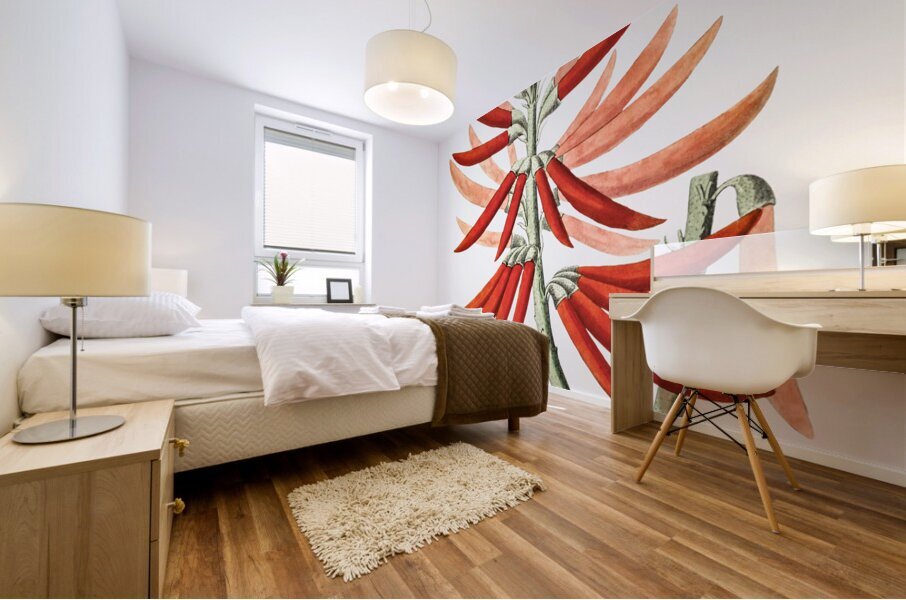 Naked-flowering Erythrina from Edwards Botanical Register 1829-1847  by Sydenham Edwards John Lindley and James Ridgway. Mural print