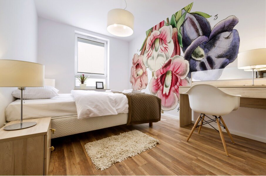 Gloxinia flower varieties from Edwards Botanical Register 1829-1847  by Sydenham Edwards John Lindley and James Ridgway. Mural print