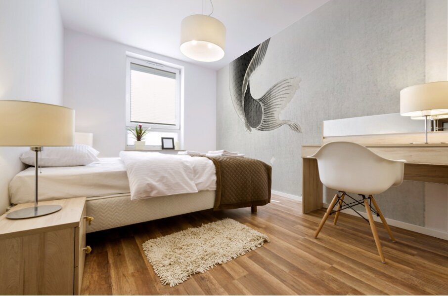 Leaping carp 1900 - 1930 by Ohara Koson 1877-1945. Mural print