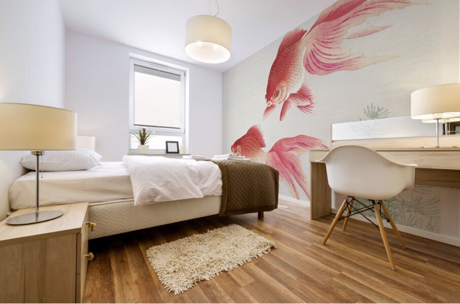 Two veil goldfish 1926 by Ohara Koson 1877-1945. Mural print