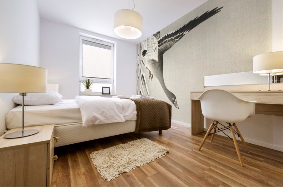 Two collies in snowy landscape 1900 - 1930 by Ohara Koson 1877-1945. Impression murale