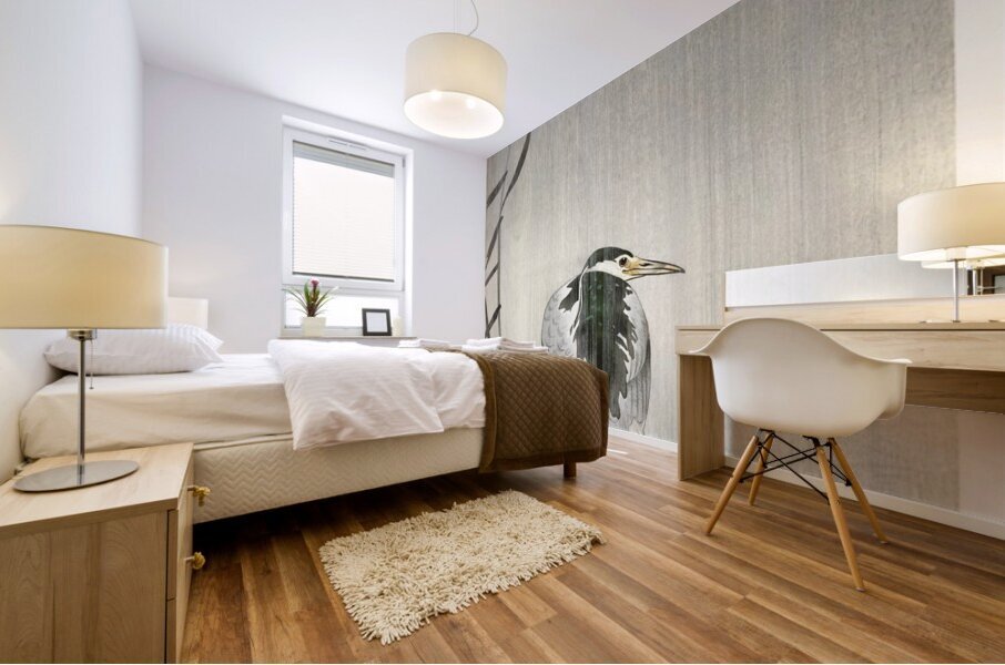 Kwak in rain 1900 - 1936 by Ohara Koson 1877-1945. Mural print