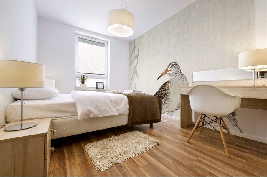 Black horseman on bamboo branch 1900 - 1936 by Ohara Koson1877-1945. Mural print