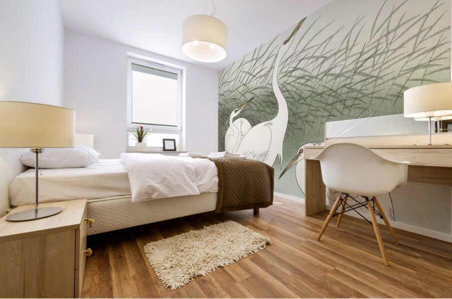 Praying mantis 1900 - 1936 by Ohara Koson 1877-1945. Mural print