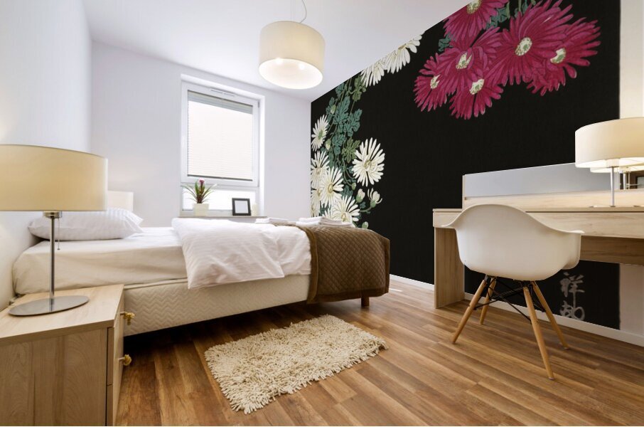 Chrysanthemums 1925-1936 by Ohara Koson 1877-1945. Mural print