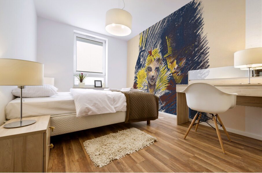 Jacques Damour 1896 poster of a man and a woman by Ethel Reed.  Mural print