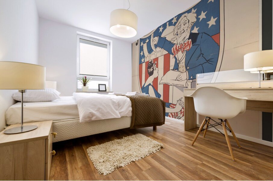 Uncle Sams church 1895 print by  Ethel Reed Mural print