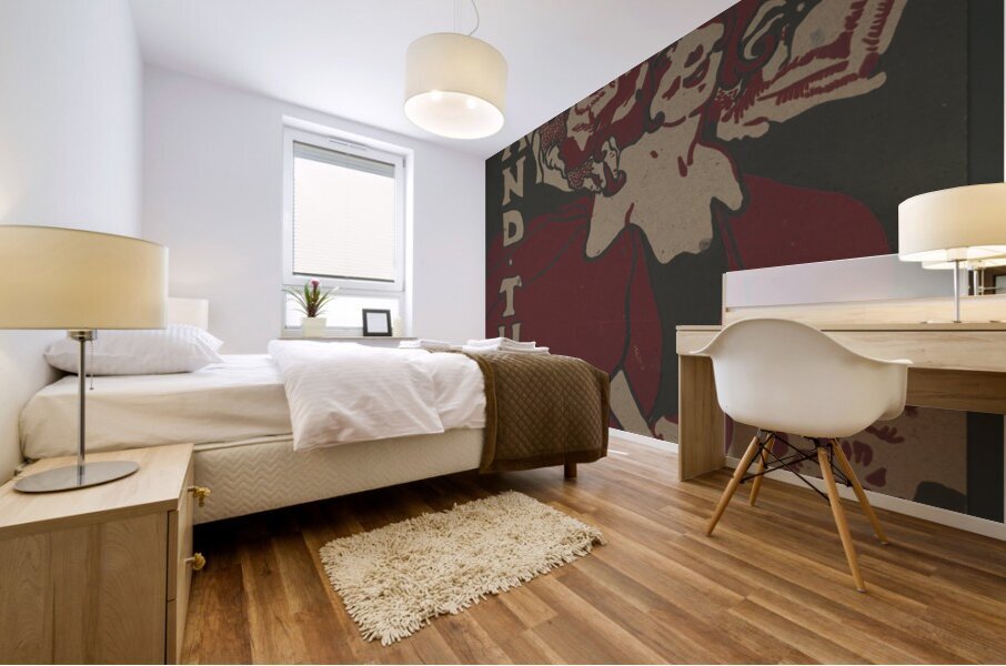 Poster shows Father Time with a young woman 1895 print by Ethel Reed. Mural print