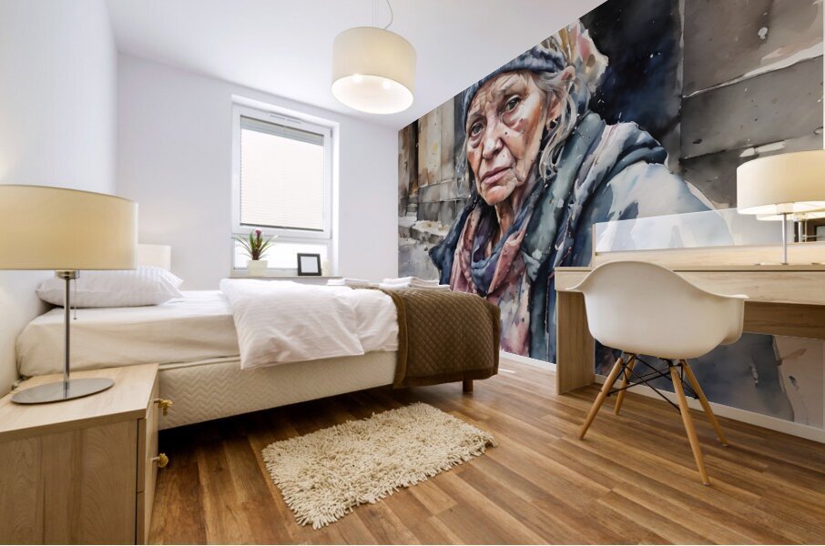 Watercolor “Im Truly Tired”  By Bruce Lazarus Mural print