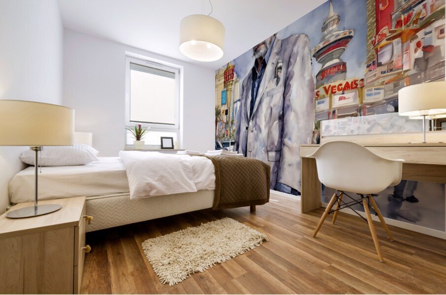 Watercolor “Broke” By Bruce Lazarus Mural print