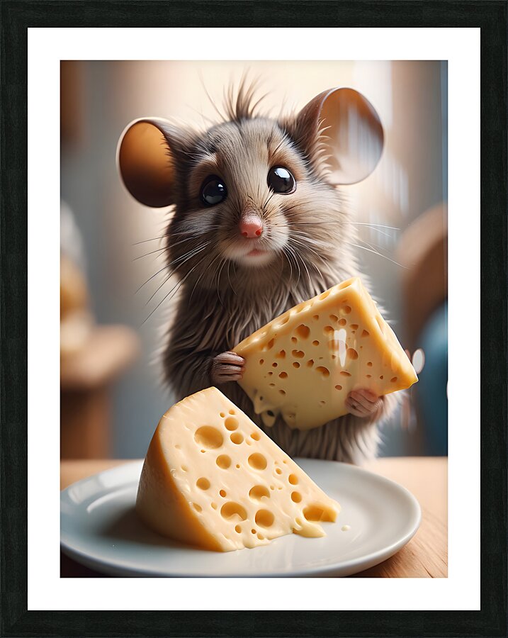 Fuzzy Surprised Mouse By ISHISH Picture Frame print