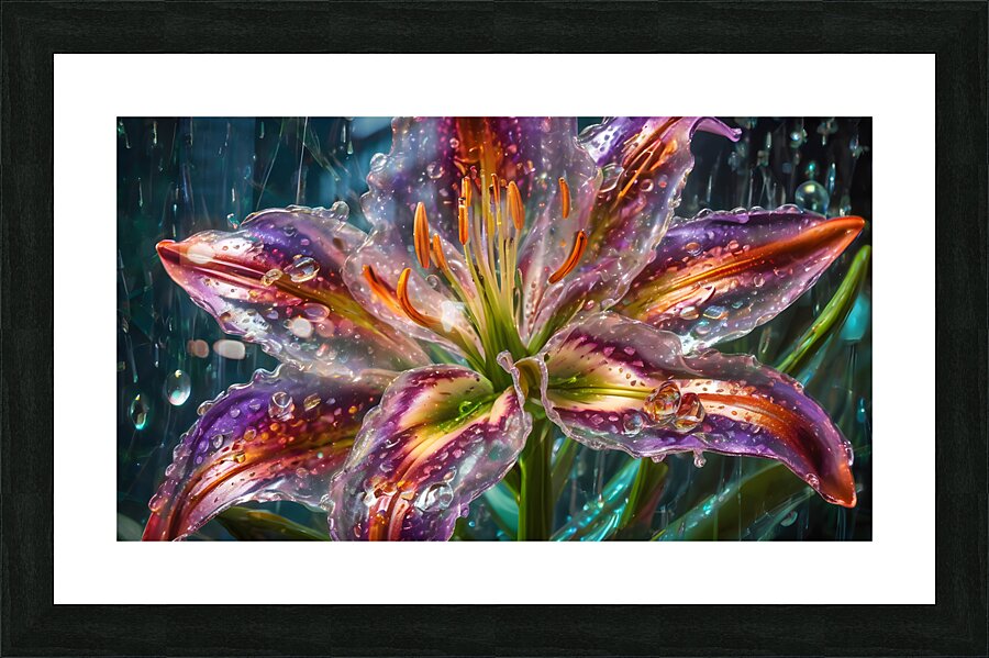 Majestic Glass Lily Flower By ISHISH Picture Frame print