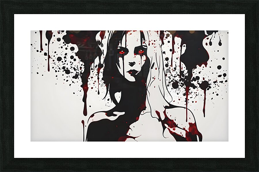 Blood Splashes Across Her Face By ISHISH Picture Frame print