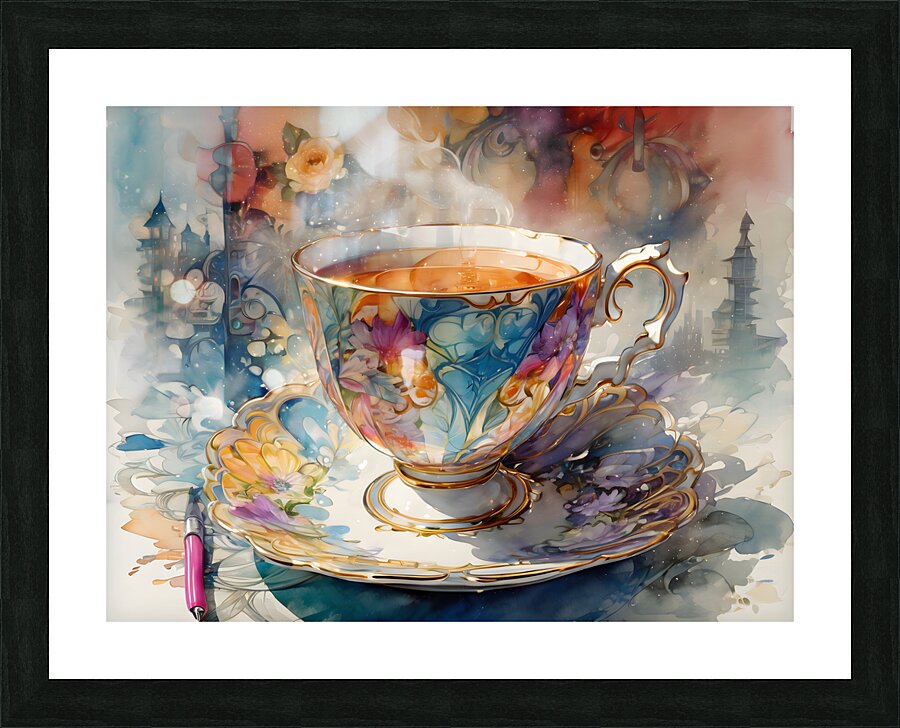 Worldly Teacup By ISHISH Picture Frame print