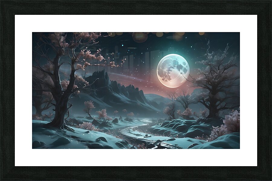 Magical Spring Moon By ISHISH Picture Frame print