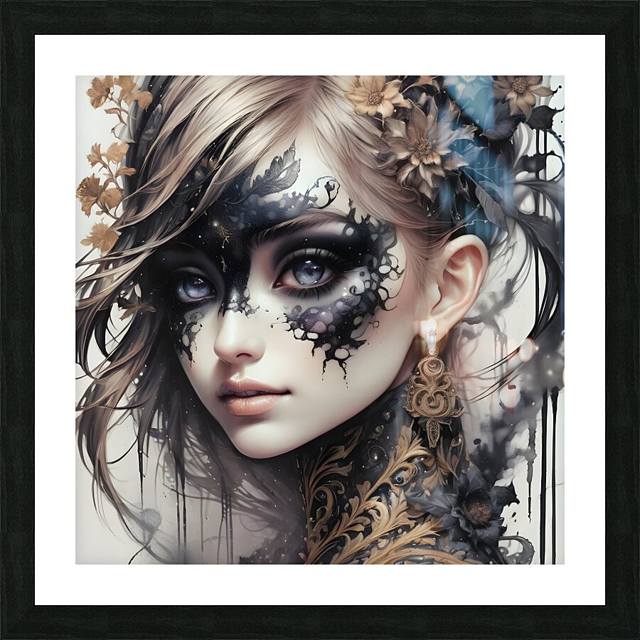 A  Gorgeously Drawn Face By ISHISH Picture Frame print