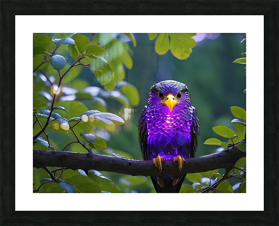 A  Amethyst Glass Eagle By ISHISH Picture Frame print