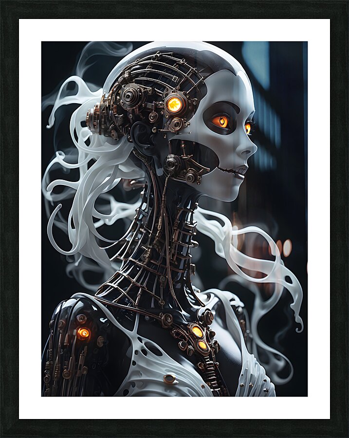 A Beautiful  Cyberpunk Nymph Ghost By ISHISH Picture Frame print